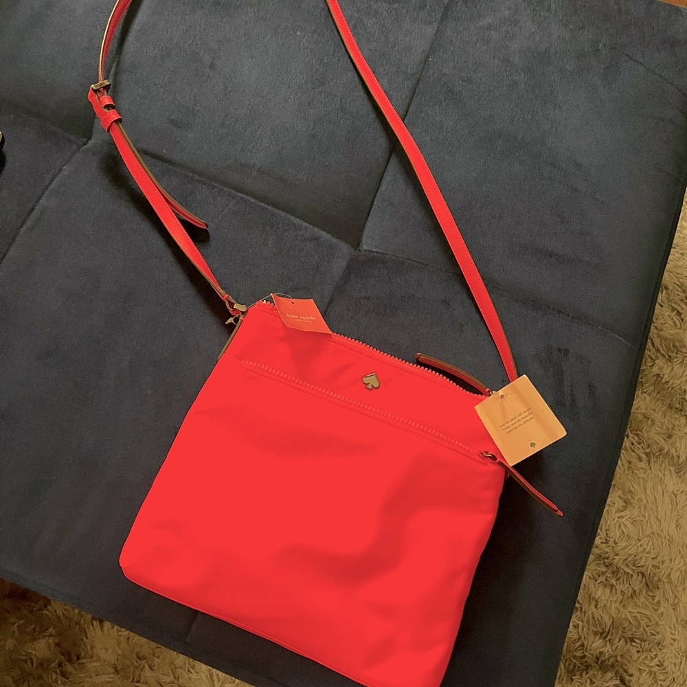 Kate Spade fluorescent pink crossbody purse